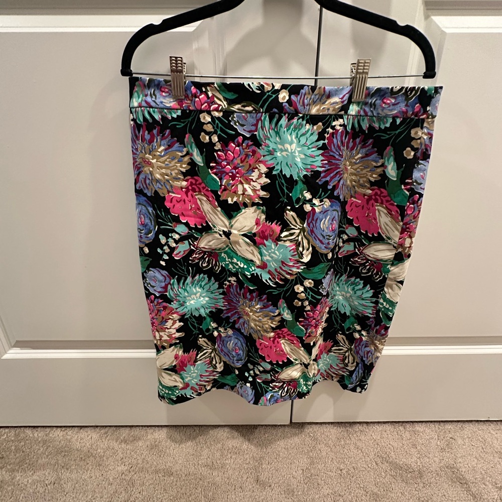 J. Crew Multicolor Floral Pencil Skirt